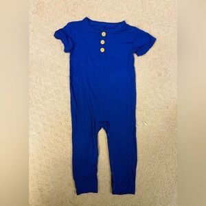 Ellie Ks Closet Bamboo Romper 18-24M Royal Blue Henley One Piece NWOT
